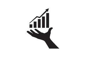Business Growth in Hand Chart with Upward Trend vector