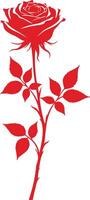 Minimalist Rose Flower in red color vector