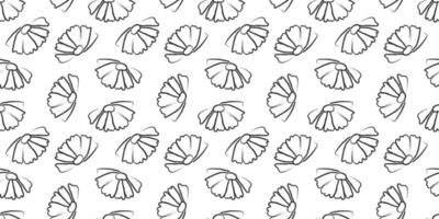 Seamless floral pattern in black color. Hand drawn paint illustration with abstract flowers motif. Graphic grunge brush stroke botanical endless design for print poster banner. vector