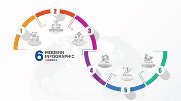 Infographic 6 option, for presentation vector