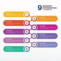 Infographic 9 option and number vector
