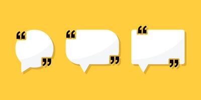 Three speech bubbles with different shapes on a yellow background vector