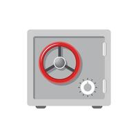 A safe box with a red handle on it vector