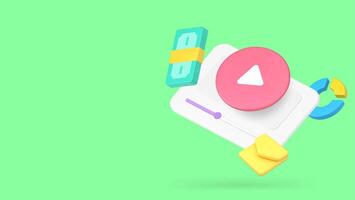 Blog vlog making money via internet content advertising banner copy space illustration vector