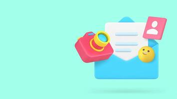 Media data image letter send message content management banner copy space illustration vector