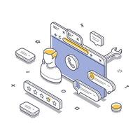 Modern isometric illustration depicting customer support and user interaction online vector