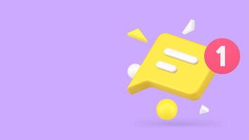 New comment chat message social network communication 3d icon realistic vector