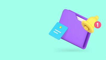 Incoming new important file document deadline 3d icon realistic vector