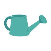 Minimalist flat style watering can in blue green color. Perfect for garden or spring design. vector