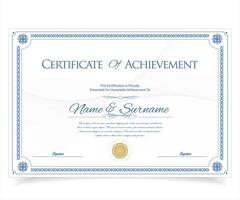 Certificate of achievement, appreciation template simple stylish diploma design template vector