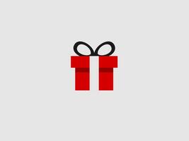 The box and lid are red with a white stripe down the center front and a black ribbon tied in a bow on top vector