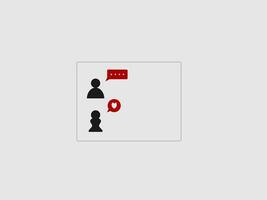 The top figure has a red speech bubble with four dots above its head vector