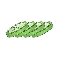cucumber slice illustration vector