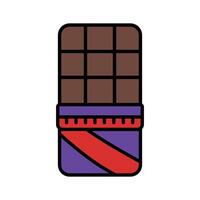 Chocolate bar wrapped in colorful packaging design vector