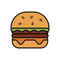 Hamburger with Toppings Illustration vector