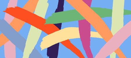 Abstract background with colorful paint brush strokes. vector