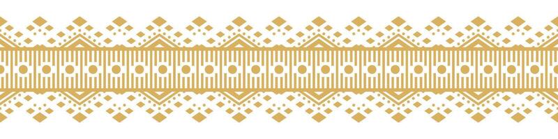 Aztec Tribal Ethnic Border with Abstract Seamless Gold Pattern Style. vector