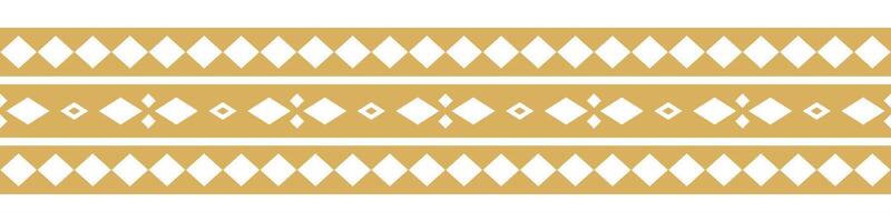 Ethnic Aztec Seamless Abstract Pattern with Tribal Border and Gold. vector