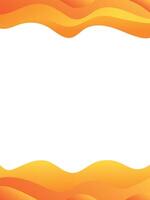 stylish template design sunny orange frame in gradient style with white empty copy space in the center, vertical format, border frame summer design vector
