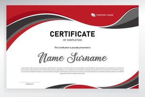 modern red background certificate design vector