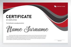 elegant red certificate template vector