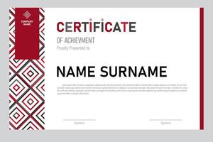 modern mosaic pattern certificate design vector