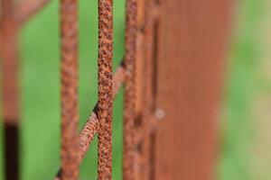 Rusty Metal Fence Close-Up photo