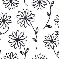Flat Contemporary daisy seamless tile pattern with geometric daisy designs and monochrome palette ideal for trendy spaces concept as Geometric daisy designs and monochrome palette Clean Pro vector