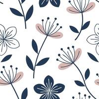 Flat Contemporary blossom seamless tile pattern with abstract flower shapes and modern color palette for urban homes concept as Abstract flower shapes and modern color palette crea Clean Pro vector