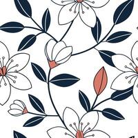 Flat Contemporary geometric floral seamless tile pattern with sharp lines and contrasting colors for stylish interiors concept as Sharp lines and contrasting colors create contempo Clean Pro vector