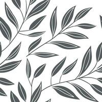 Flat Contemporary minimalist leaf repeat seamless tile pattern with abstract leaf lines and neutral tones for sleek urban homes concept as Abstract leaf lines with neutral tones cr Clean Pro vector