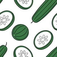 Flat Cool cucumber seamless tile pattern with green tones perfect for a refreshing summer vibe concept as Cool green cucumber with fresh tones creates a seamless tile pattern perfe Clean Pro vector