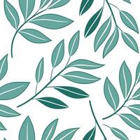 Flat Cool summer leaves seamless tile pattern with mint and sage leaves for a refreshing crisp look concept as Mint and sage leaves arranged seamlessly to bring a refreshing crisp Clean Pro vector