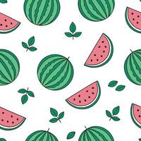 Flat Cool and refreshing watermelon mint seamless tile pattern with a splash of green and pink hues concept as Watermelon and mint combine for a refreshing seamless tile pattern wi Clean Pro vector
