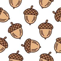Flat Cozy autumn plaid and acorns seamless tile pattern with warm colors and rustic textures concept as Autumn plaid combined with warm acorns create a rustic seamless tile pattern Clean Pro vector