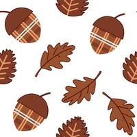 Flat Cozy autumn plaid and pinecones seamless tile pattern with warm colors and rustic textures concept as Autumn plaid combined with pinecones creates a cozy seamless tile pattern Clean Pro vector