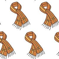 Flat Cozy autumn scarves seamless tile pattern with warm colors and plaid designs concept as Warm colors and plaid patterns create cozy autumn scarves in a seamless tile pattern fo Clean Pro vector