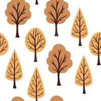 Flat Cozy autumn trees seamless tile pattern with falling leaves and warm hues for inviting spaces concept as Falling leaves and warm autumn hues arranged seamlessly to create cozy Clean Pro 2 vector