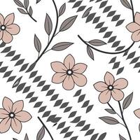 Flat Create a seamless pattern combining vintage houndstooth with floral motifs in muted tones for an elegant fabric design concept as Develop a repeating pattern that blends trad Clean Pro 9 vector