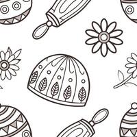 Flat Create cultural heritage based seamless patterns with local textile motifs and traditional techniques ideal for artisanal product branding concept as Illustrate traditional fa Clean Pro vector