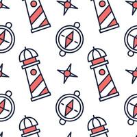 Flat Create harmonious seamless pattern with stylized local icons on white background featuring bold contrasts and clear geometry in repeat tiles concept as Modern design with bold Clean Pro vector