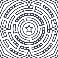 Flat Create seamless cosmic labyrinth repeats combining vortex lines star illusions and negative white for ultra modern marketing or trade show booths concept as Merge vortex like Clean Pro vector