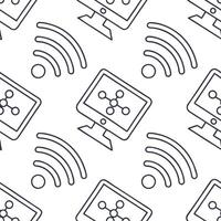 Flat Create seamless tile patterns with digital technology motifs like neon lights circuits and AI designs featuring isolated white for clean branding concept as Merge neon lights Clean Pro 9 vector