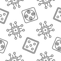 Flat Create seamless tile patterns with digital technology motifs like neon lights circuits and AI designs featuring isolated white for clean branding concept as Merge neon lights Clean Pro 4 vector