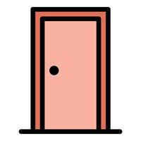 Door icon flat line style illustration representing entry, exit, and access, suitable for home design, security, and real estate services. vector