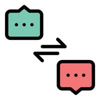 Negotiation icon flat line style illustration representing discussion and agreement between parties, suitable for business deals, contracts, and conflict resolution. vector