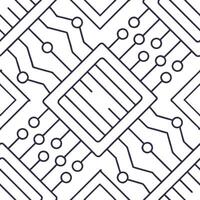 Flat Create seamless tile patterns with digital technology motifs like neon lights circuits and AI designs featuring isolated white for clean branding concept as Merge neon lights Clean Pro 15 vector