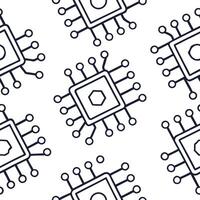Flat Create seamless tile patterns with digital technology motifs like neon lights circuits and AI designs featuring isolated white for clean branding concept as Merge neon lights Clean Pro 12 vector