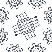 Flat Create seamless tile patterns with digital technology motifs like neon lights circuits and AI designs featuring isolated white for clean branding concept as Merge neon lights Clean Pro 18 vector