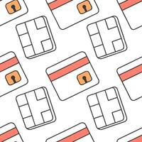 Flat Credit card mosaic concept as Extreme close up of a seamless tile pattern created from minimalist credit card designs Camera pans across the colorful mosaic of various card t Clean Pro vector
